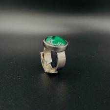 ring - silver Ag 925 malachite