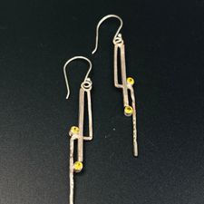 earrings - silver Ag 925 yellow sapphires