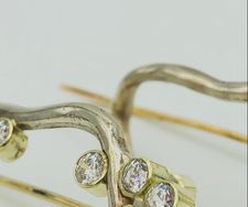earrings - yellow and white gold Au 750 and diamonds