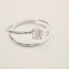 ring solitaire - white gold Au 750 diamond