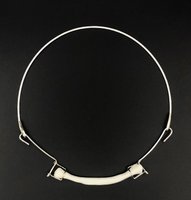 silver necklace with porcelain bone